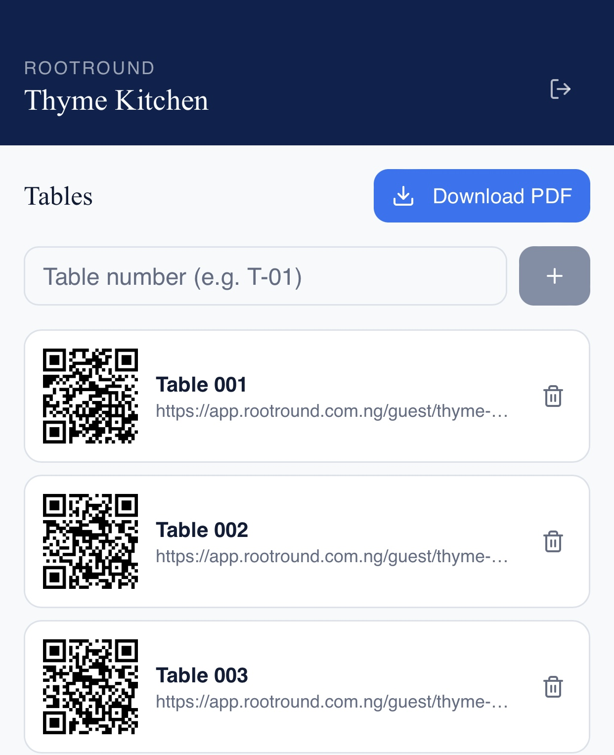 QR code setup for guest areas